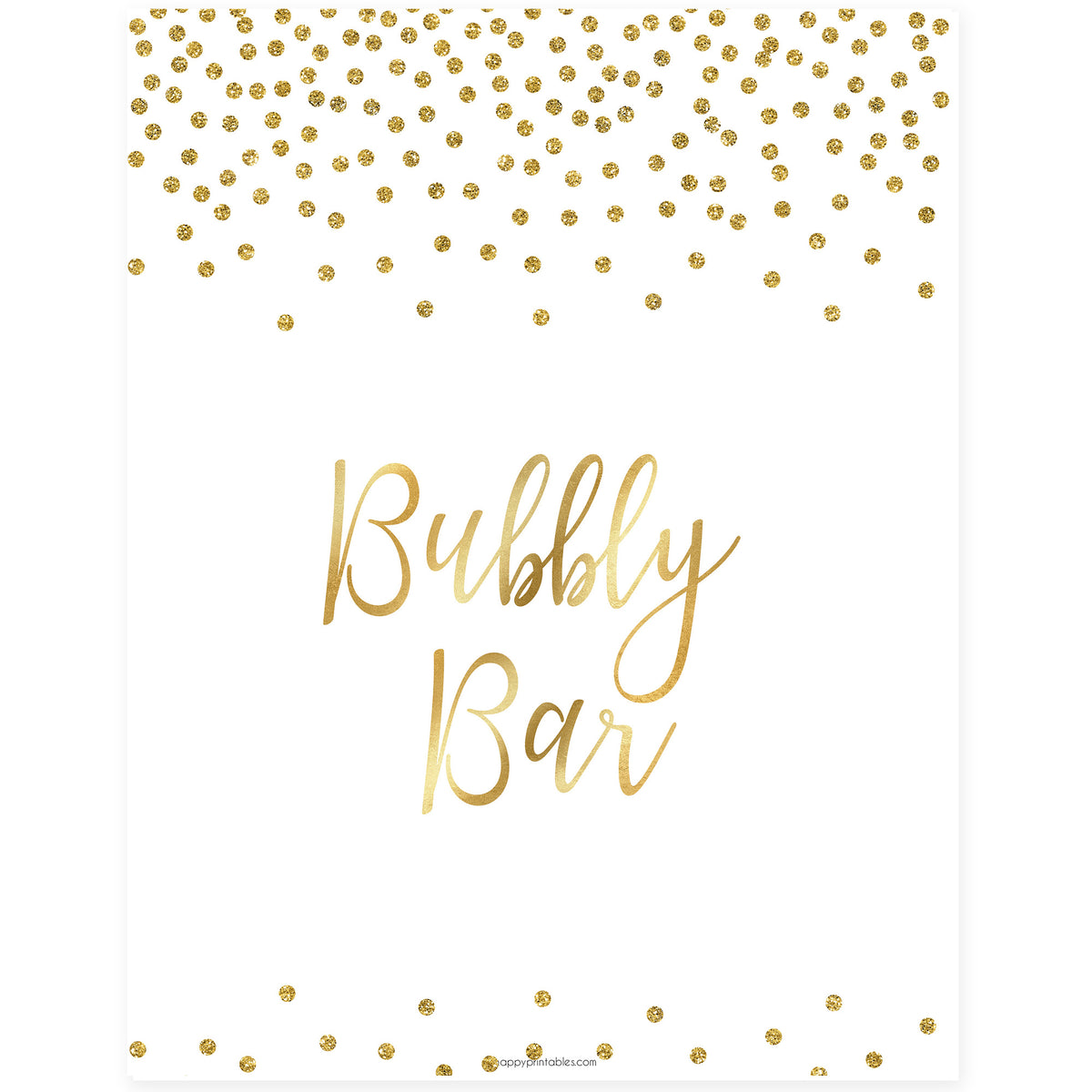 Bubbly Bar Sign - Gold Foil