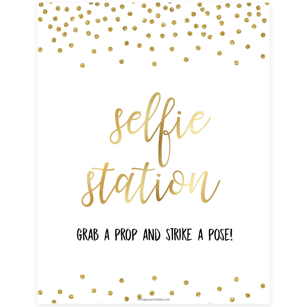 Selfie Station Sign - Gold Foil