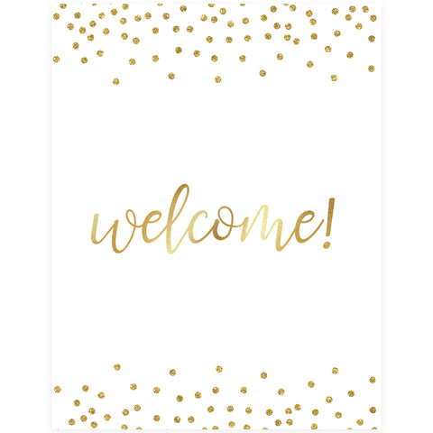 Welcome Table Sign - Gold Foil