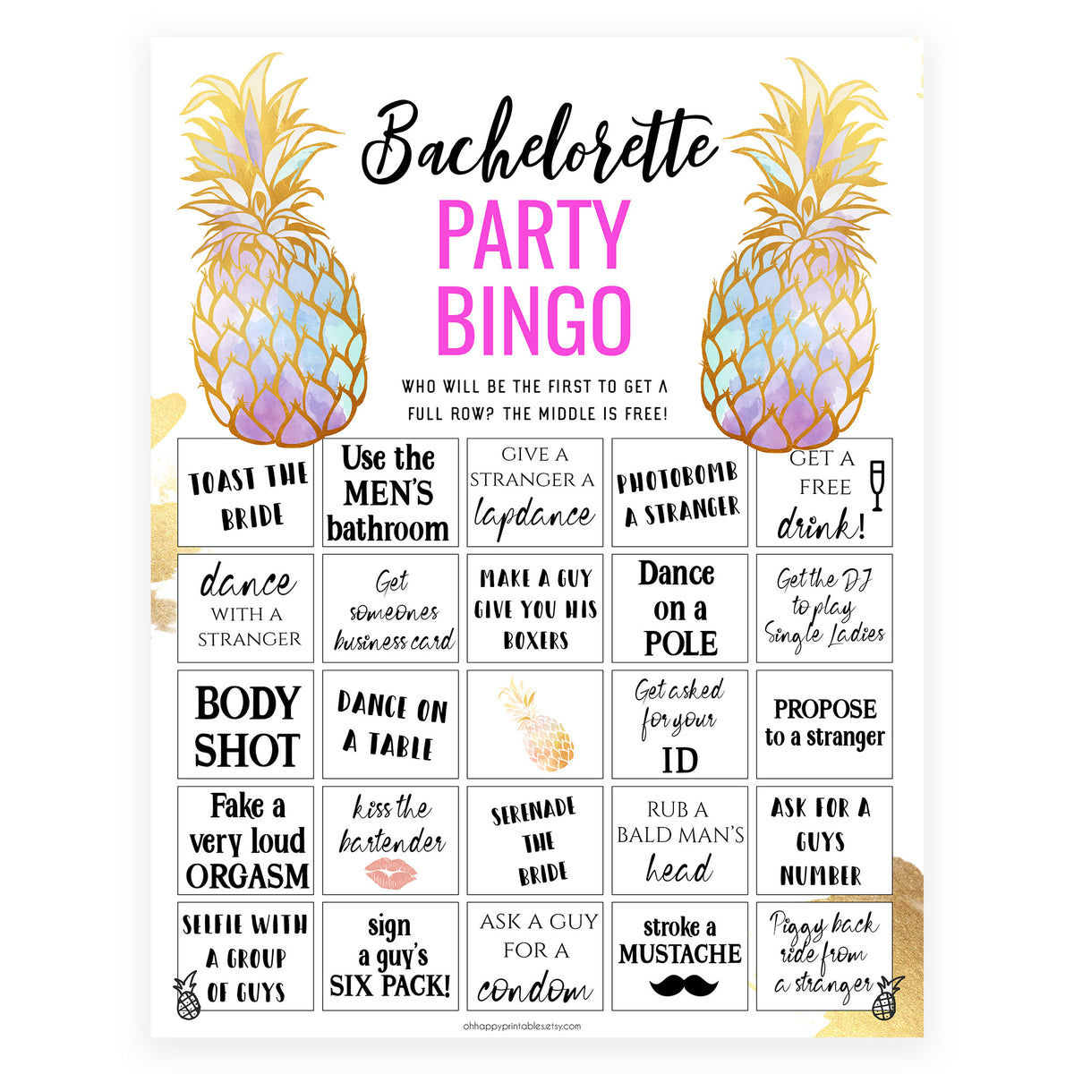 Gold pineapple bridal shower games, advice for the bride, printable bridal games, gold bridal games, gold pineapple bridal games, fun bridal games, top bridal games, best bridal games, luau bridal shower,