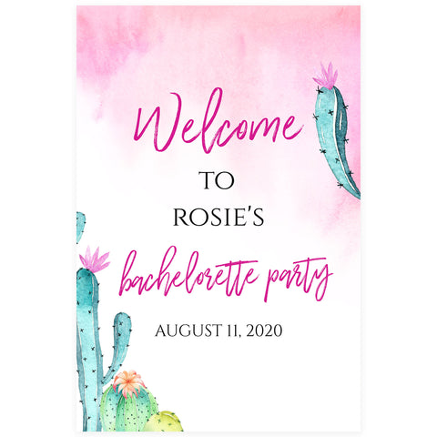 Editable Bachelorette Welcome Sign - Fiesta