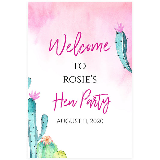Final Fiesta Hen Party Welcome Sign, Editable PDF Template