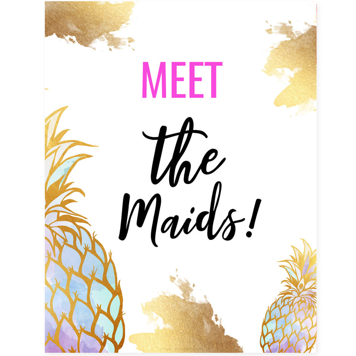 Meet the Maids Sign - Gold Pineapple