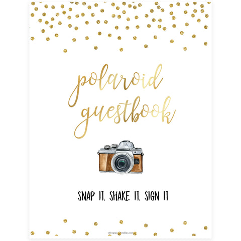Polaroid Guestbook Sign - Gold Foil