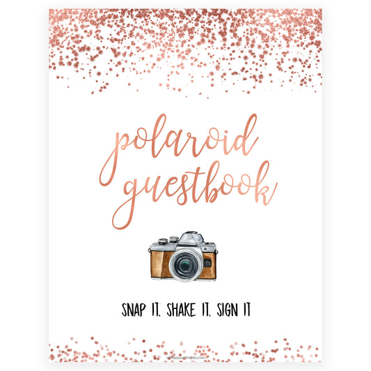 Polaroid Guestbook Sign - Rose Gold Foil