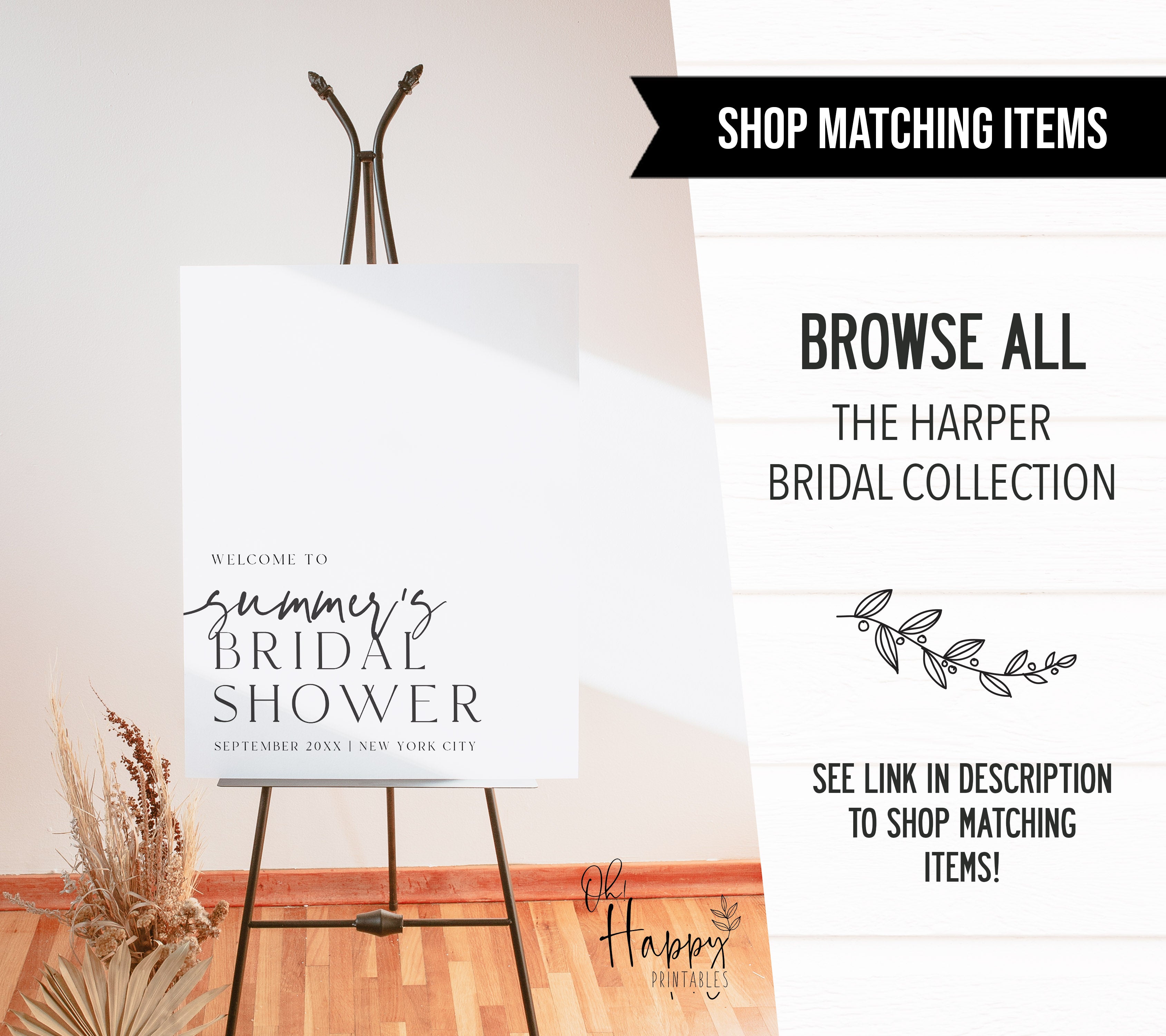 Fully editable, printable and mobile bachelorette invitation and welcome signs with a modern minimalist design. Perfect for a modern minimalist Bachelorette themed party