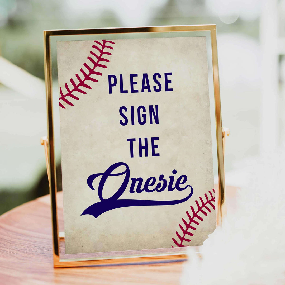 please sign the onesie sign, Baseball baby signs, baseball baby decor, printable baby shower decor, fun baby decor, baby food signs, printable baby shower ideas