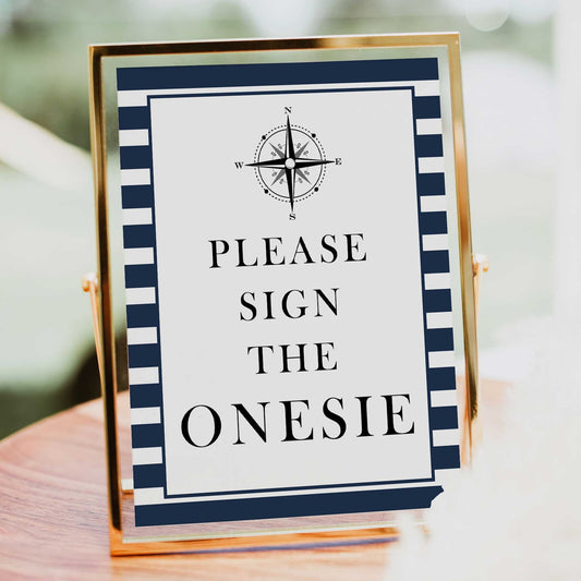 sign the onesie game, sign the onesie sign, Printable baby shower games, nautical baby shower games, nautical baby games, fun baby shower games, top baby shower ideas