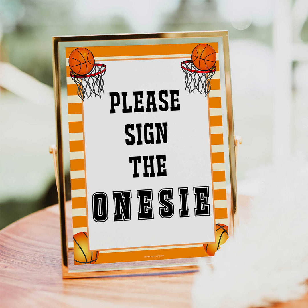 Please sign the onesie, sign the onesie, Printable baby shower games, basketball fun baby games, baby shower games, fun baby shower ideas, top baby shower ideas, basketball baby shower, basketball baby shower ideas