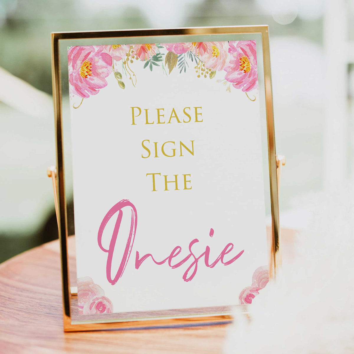 Please sign the onesie, sign the onesie, Printable baby shower games, blush floral fun baby games, baby shower games, fun baby shower ideas, top baby shower ideas, blush baby shower, blue baby shower ideas