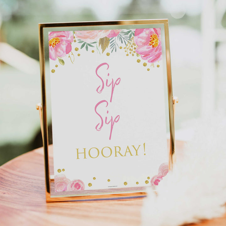 sip sip hooray, printable bridal shower games, blush floral bridal shower games, fun bridal shower games