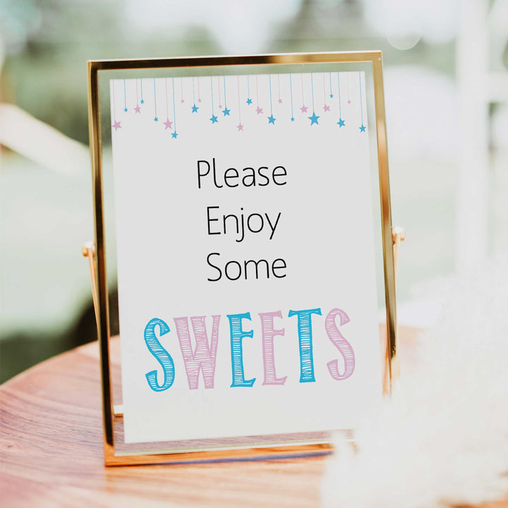 Gender reveal baby signs, sweets baby signs, baby shower signs, baby shower decor, gender reveal ideas, top baby shower ideas, printable baby signs