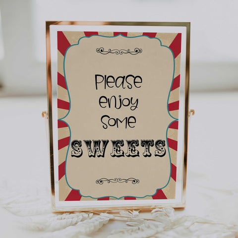 sweets baby table signs, sweets baby table decor sign, Circus baby decor, printable baby table signs, printable baby decor, carnival table signs, fun baby signs, circus fun baby table signs