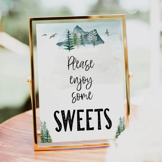 sweets baby shower table sign, Adventure baby decor, printable baby table signs, printable baby decor, baby adventure table signs, fun baby signs, baby adventure fun baby table signs