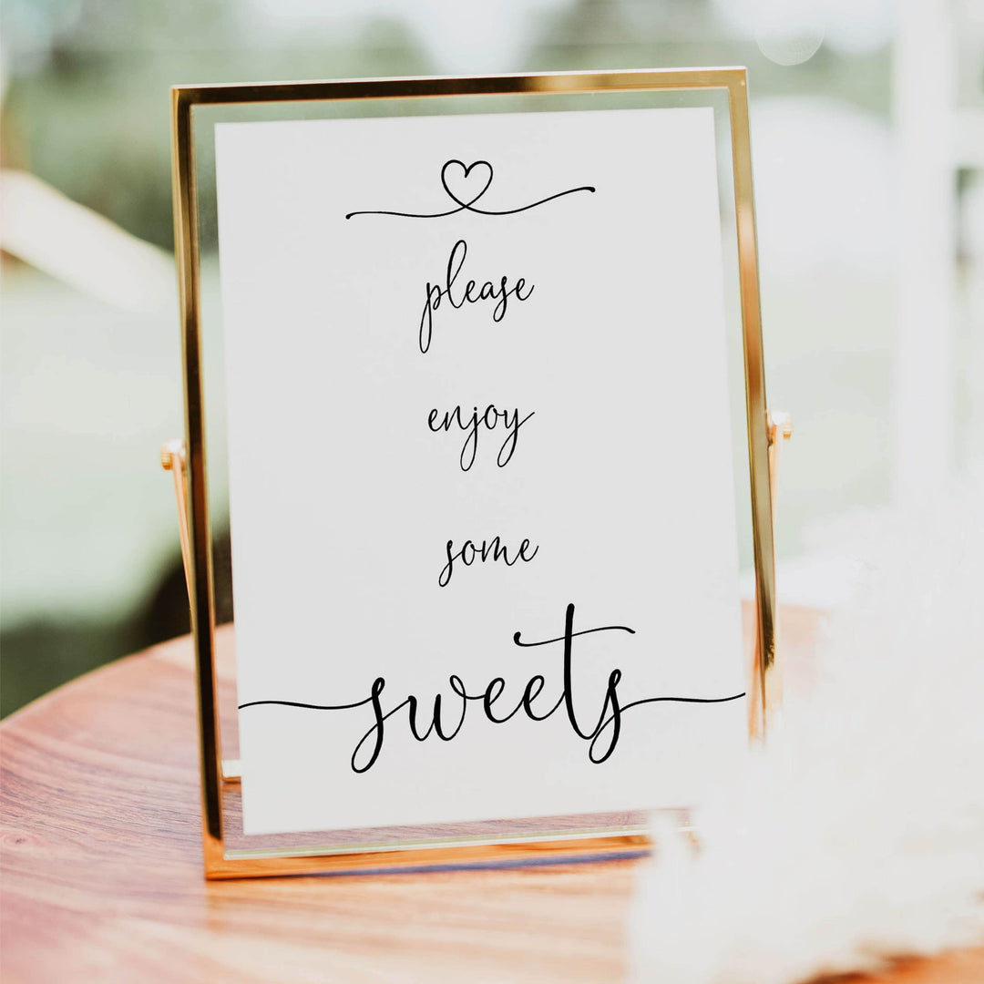 minimalist baby shower signs, sweets baby sign, drinks baby decor, printable baby signs, minimalist baby decor