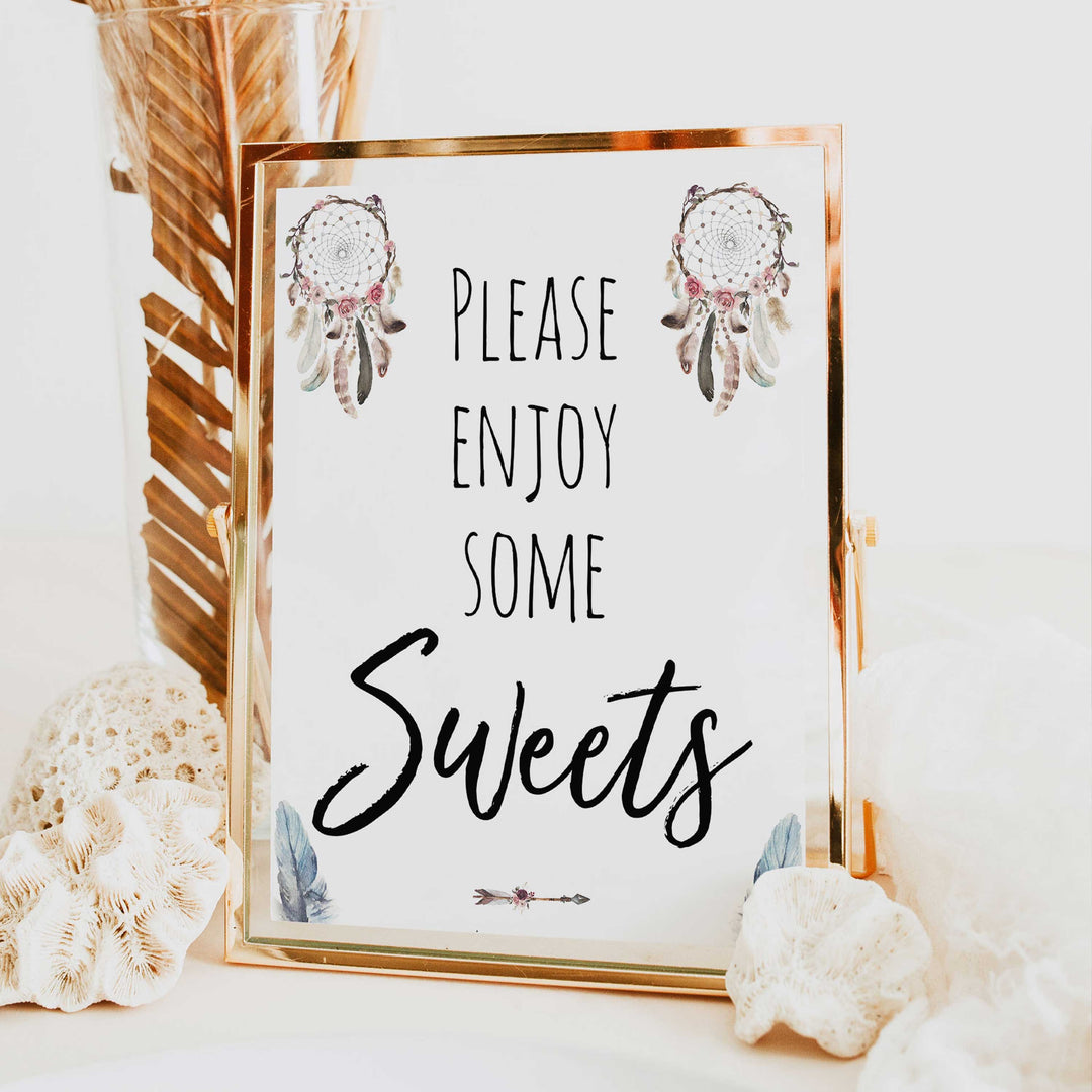 boho baby signs, sweets baby signs, printable baby signs, boho baby decor, fun baby signs, baby shower signs, baby shower decor