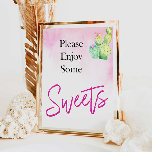 Cactus baby decor, sweets baby sign, sweets baby decor, Mexican baby signs, baby shower decor, baby signs, printable baby signs, baby decor, 