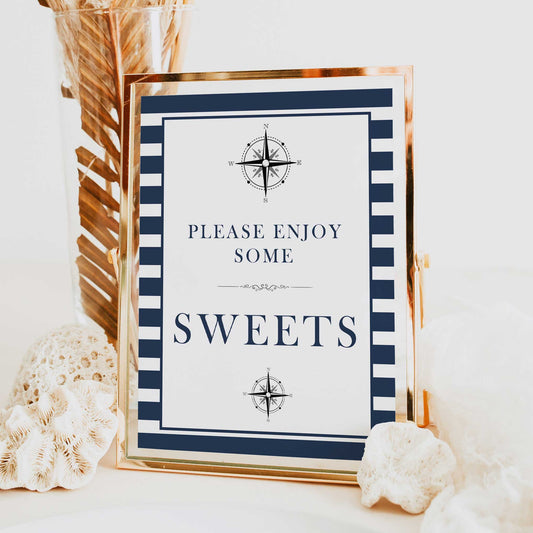 nautical sweets baby signs, sweets sign, nautical baby signs, nautical baby shower, nautical baby decor, sweets sign, printable baby signs