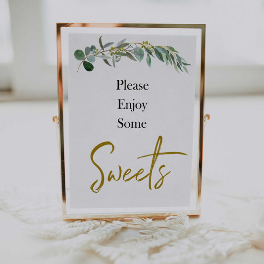 eucalyptus baby signs, sweets baby signs, printable baby signs, botanical baby signs, baby shower decor, fun baby signs
