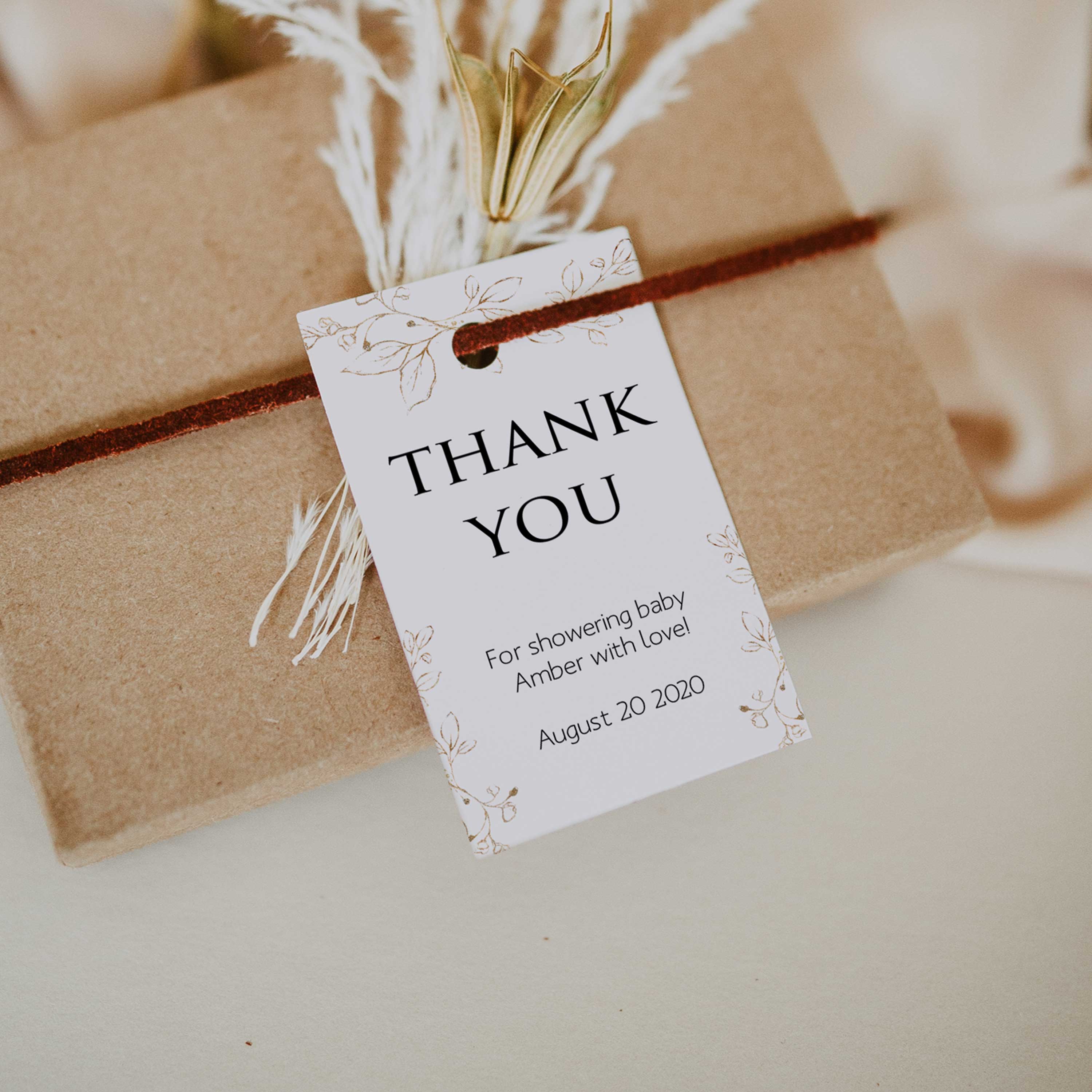 Thank you tags, Printable baby shower games, gold leaf baby games, baby shower games, fun baby shower ideas, top baby shower ideas, gold leaf baby shower, baby shower games, fun gold leaf baby shower ideas