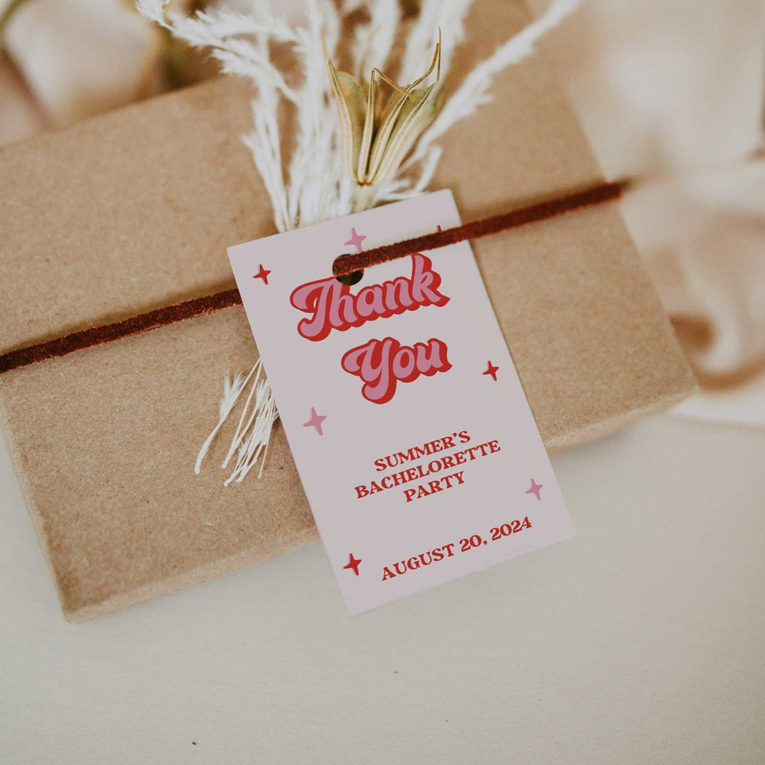 Retro 70s bachelorette party bundle including 40 editable games, invitations, and welcome signs