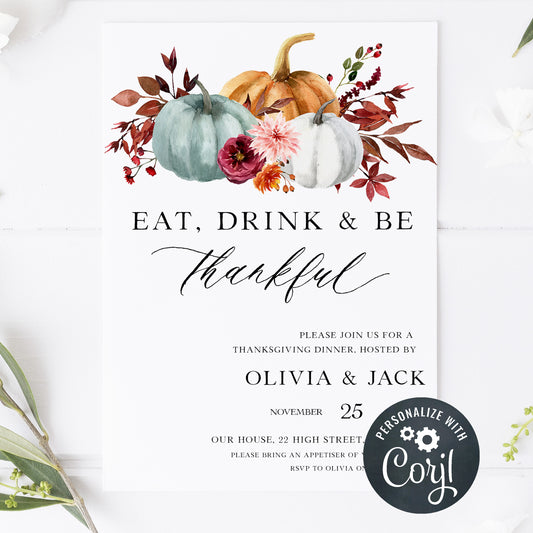 editable thanksgiving invitations, printable thanksgiving invitations, friendsgiving, thanksgiving, printable invites, 