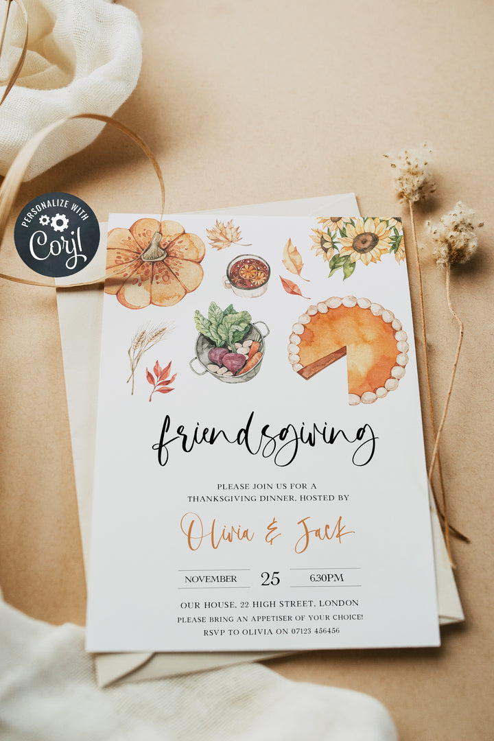 editable thanksgiving invitations, printable thanksgiving invitations, thanksgiving invites, friendsgiving invitations, thanksgiving feast