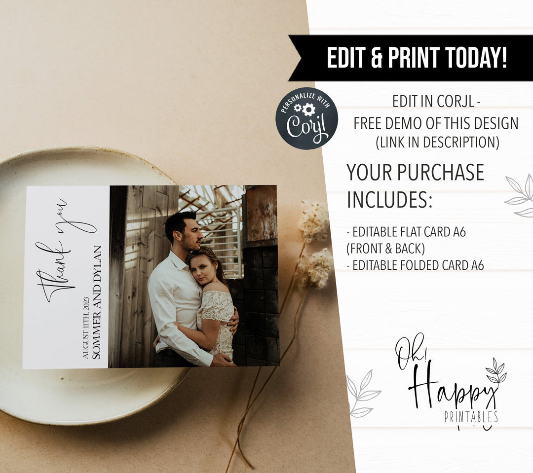 editable thank you wedding card, printable wedding thank you card, CALLIGRAPHY editable wedding invitation suite, editable wedding stationery, printable wedding stationery, modern wedding items, wedding save the dates
