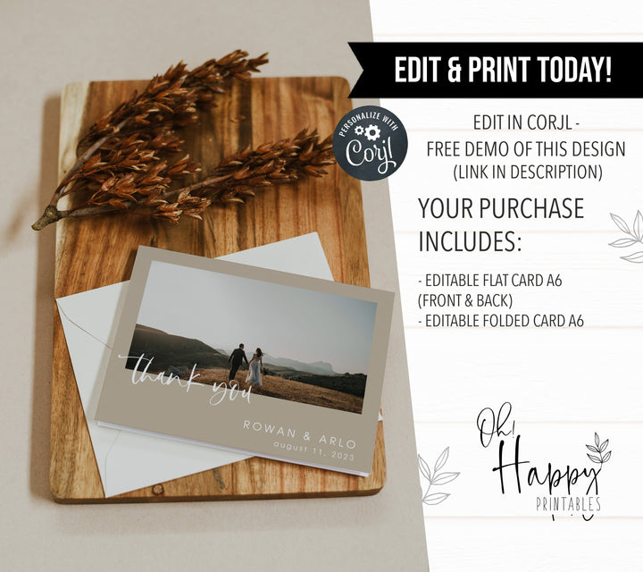 editable wedding thank you card, printable wedding thank you card, CALLIGRAPHY editable wedding invitation suite, editable wedding stationery, printable wedding stationery, modern wedding items, wedding save the dates