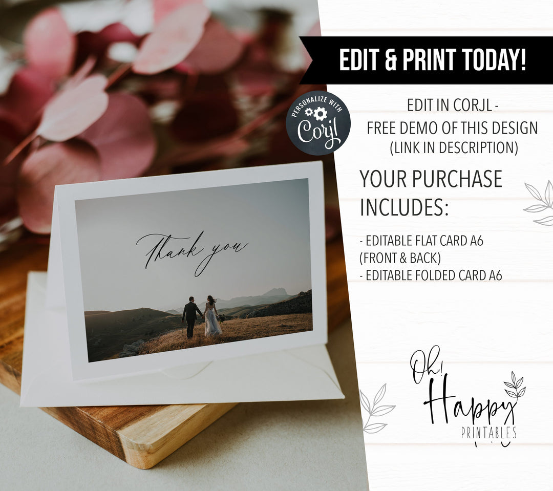 editable thank you cards, printable thank you cards, CALLIGRAPHY editable wedding invitation suite, editable wedding stationery, printable wedding stationery, modern wedding items, wedding save the dates