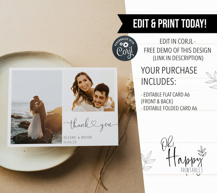 editable thank you card, printable thank you wedding cards, CALLIGRAPHY editable wedding invitation suite, editable wedding stationery, printable wedding stationery, modern wedding items, wedding save the dates