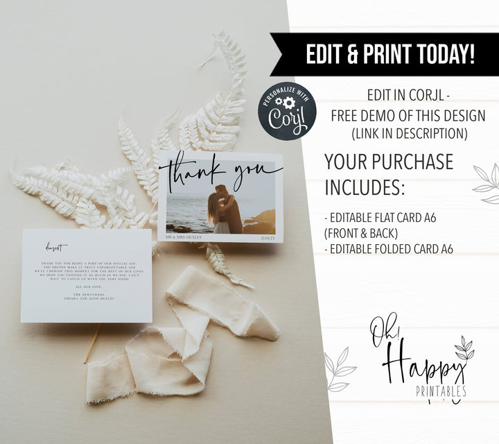 editable wedding thank you card, printable wedding thank you card, CALLIGRAPHY editable wedding invitation suite, editable wedding stationery, printable wedding stationery, modern wedding items, wedding save the dates