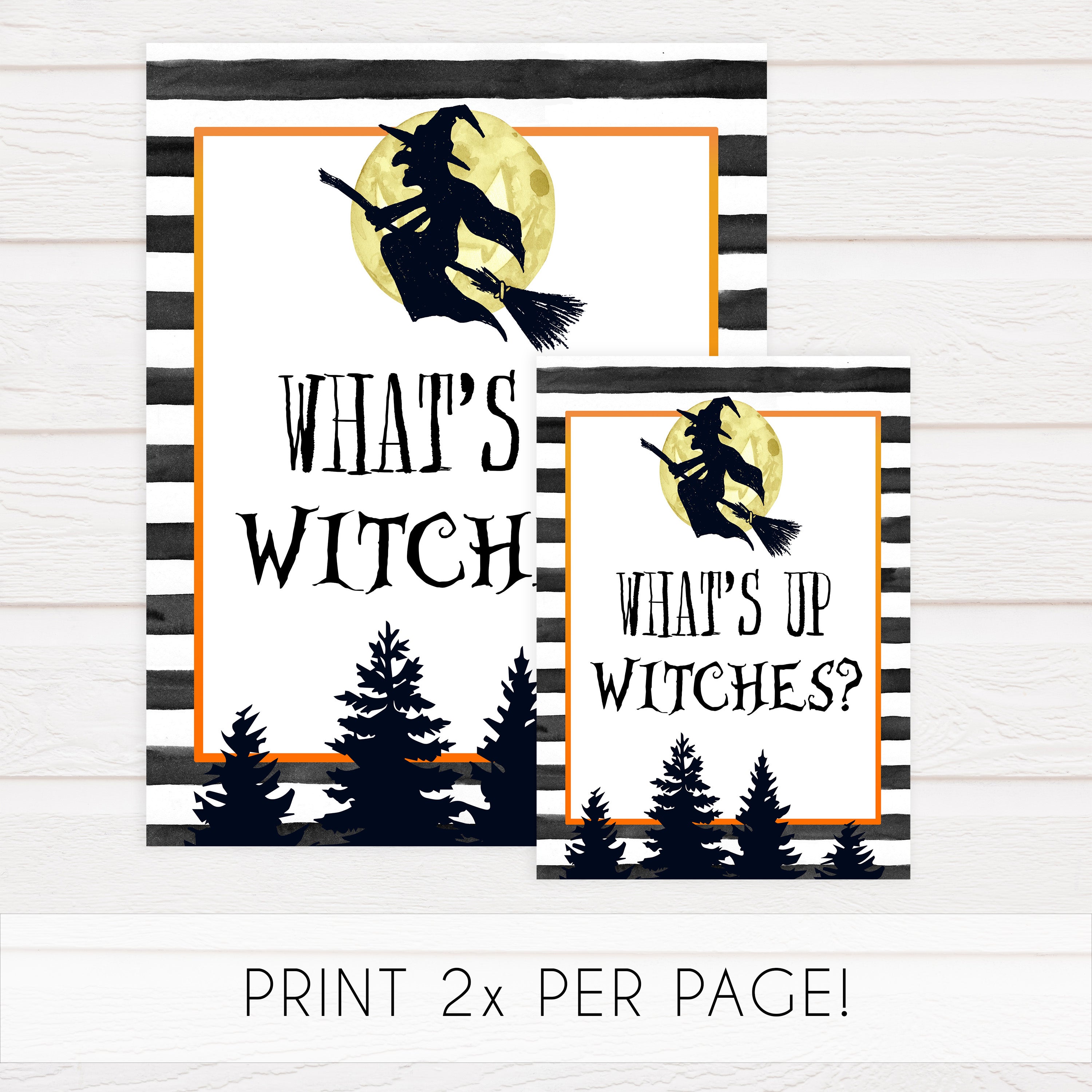 whats up witches sign, halloween table signs, printable halloween table signs, spooky halloween decor, halloween decor