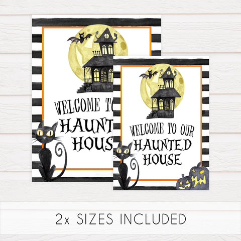 haunted house sign, halloween table signs, printable halloween table signs, spooky halloween decor, halloween decor