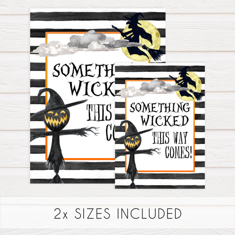 something wicked sign, halloween table signs, printable halloween table signs, spooky halloween decor, halloween decor