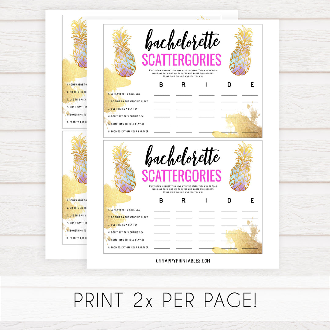 Dirty Scattergories - Gold Pineapple