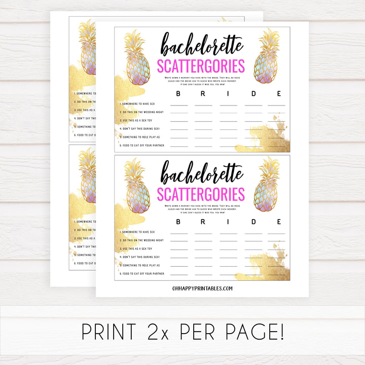 Dirty Scattergories - Gold Pineapple