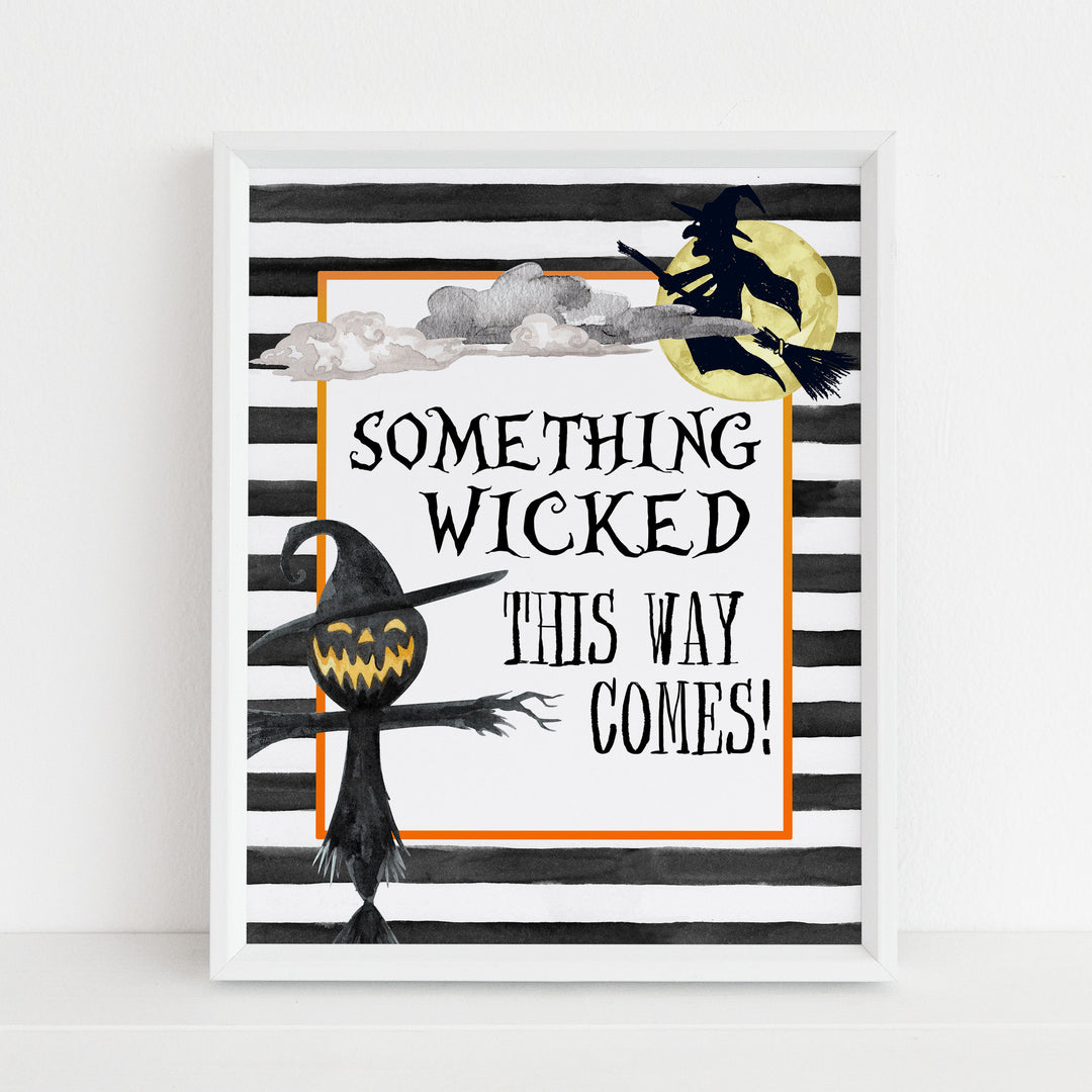 something wicked sign, halloween table signs, printable halloween table signs, spooky halloween decor, halloween decor