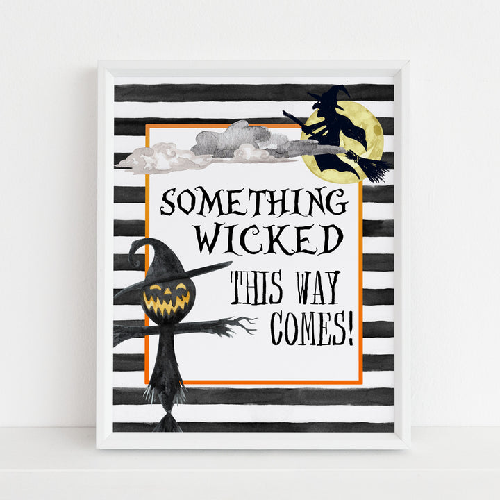 something wicked sign, halloween table signs, printable halloween table signs, spooky halloween decor, halloween decor