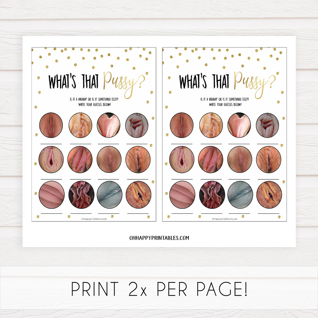 whats that pussy, guess the pussy game, lesbian bridal games, Printable bachelorette games, gold glitter bachelorette, friends hen party games, fun hen party games, bachelorette game ideas, gold glitter adult party games, naughty hen games, naughty bachelorette games