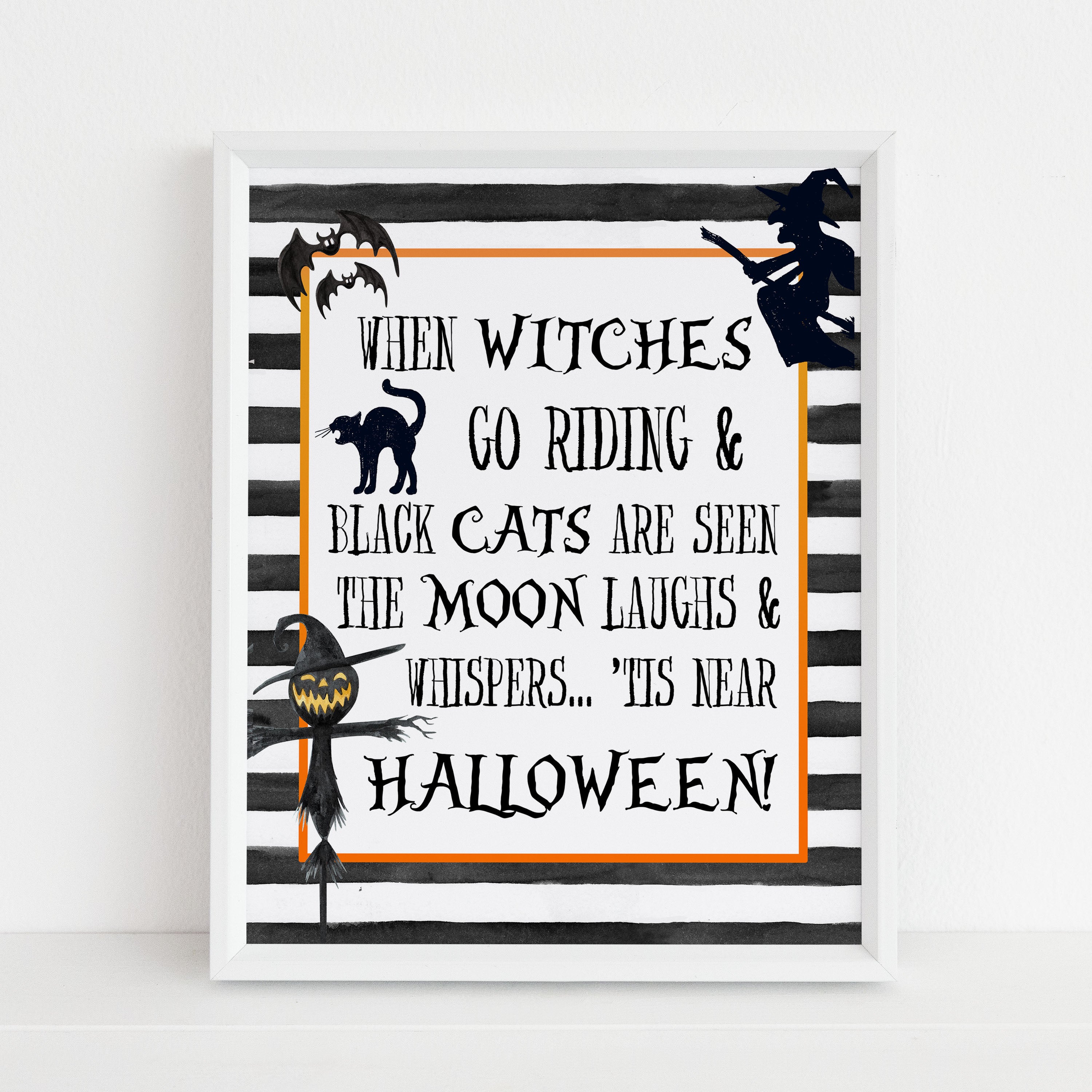 witches go riding, halloween table signs, printable halloween table signs, spooky halloween decor, halloween decor