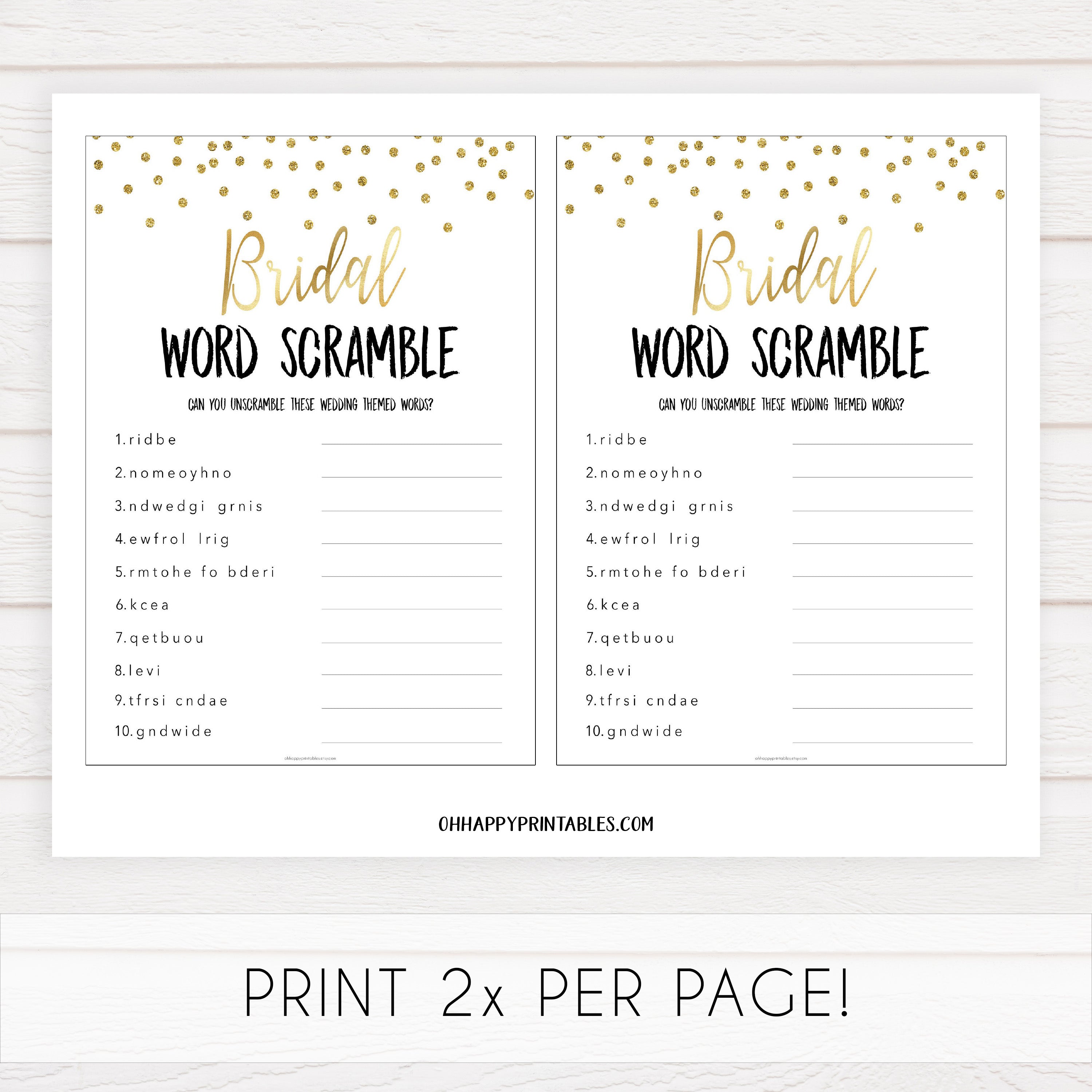 bridal word scramble game, Printable bridal shower games, gold glitter bridal shower, gold glitter bridal shower games, fun bridal shower games, bridal shower game ideas, gold glitter bridal shower