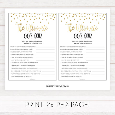 ultimate 00s quiz game, Printable bachelorette games, gold glitter bachelorette, friends hen party games, fun hen party games, bachelorette game ideas, gold glitter adult party games, naughty hen games, naughty bachelorette games