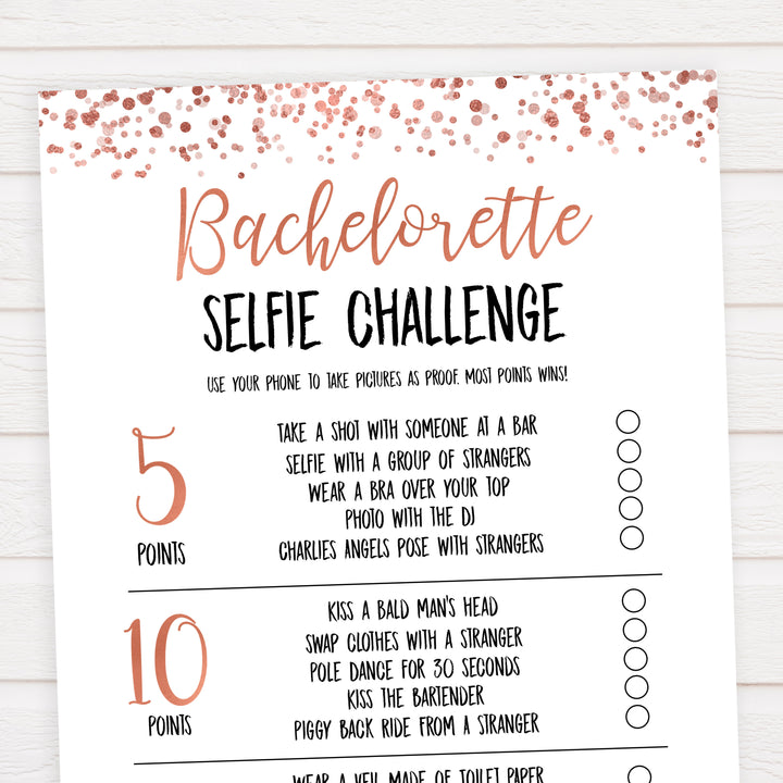 Rose gold bachelorette games, selfie challenge, bachelorette games, bridal shower games, top 10 baby games, fun bachelorette games, top bridal games, rose gold games
