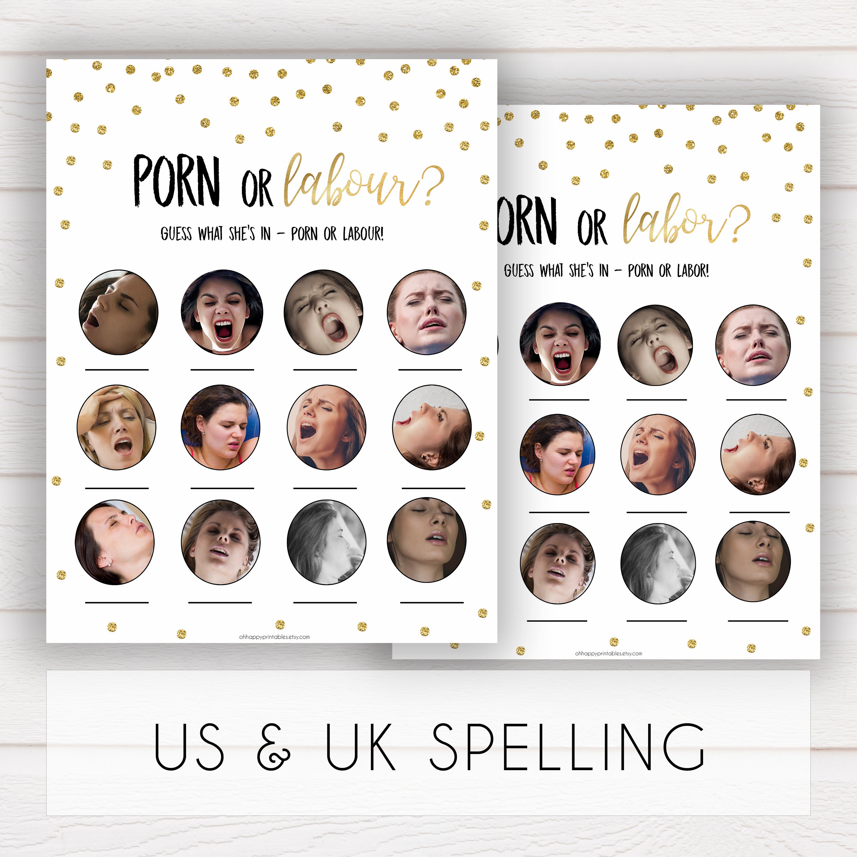 porn labor baby shower games, labor or porn game, printable baby shower games, baby games, porn baby games