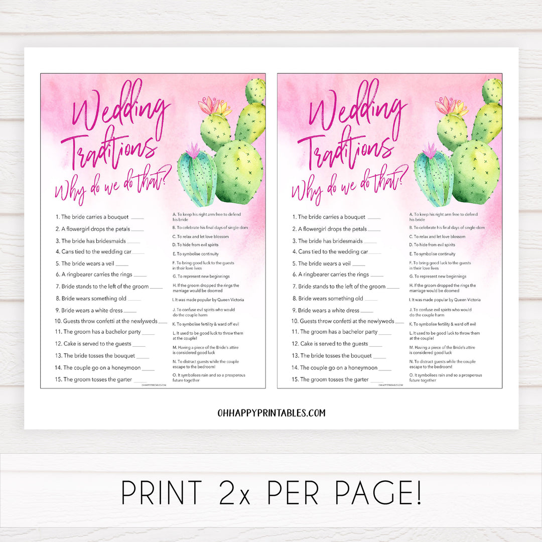 Wedding Traditions Trivia Game - Fiesta
