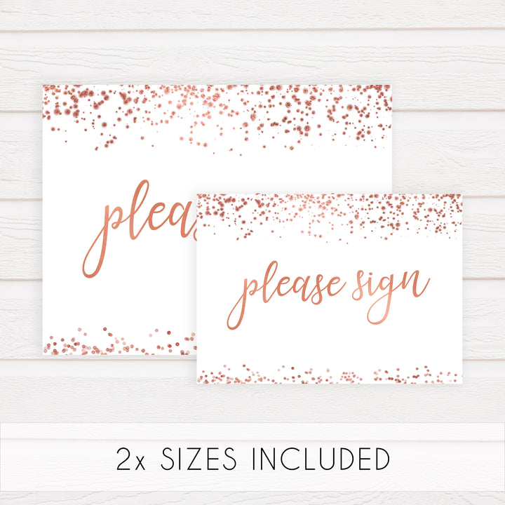 Please Sign - Rose Gold Foil