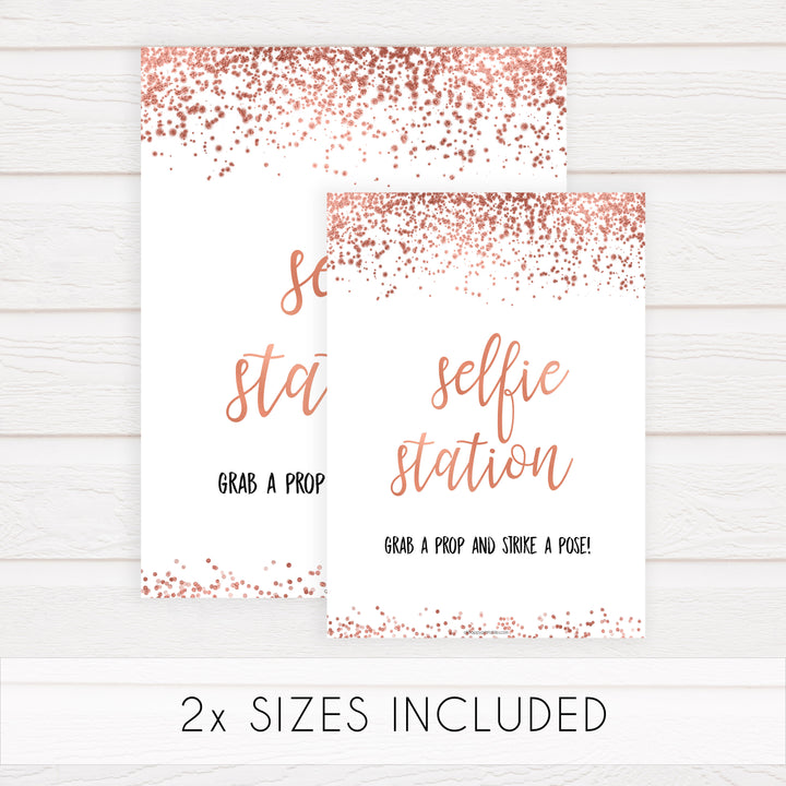 Selfie Station Sign - Rose Gold Foil