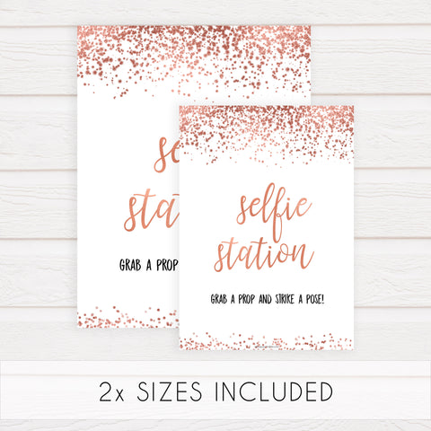 Selfie Station Sign - Rose Gold Foil