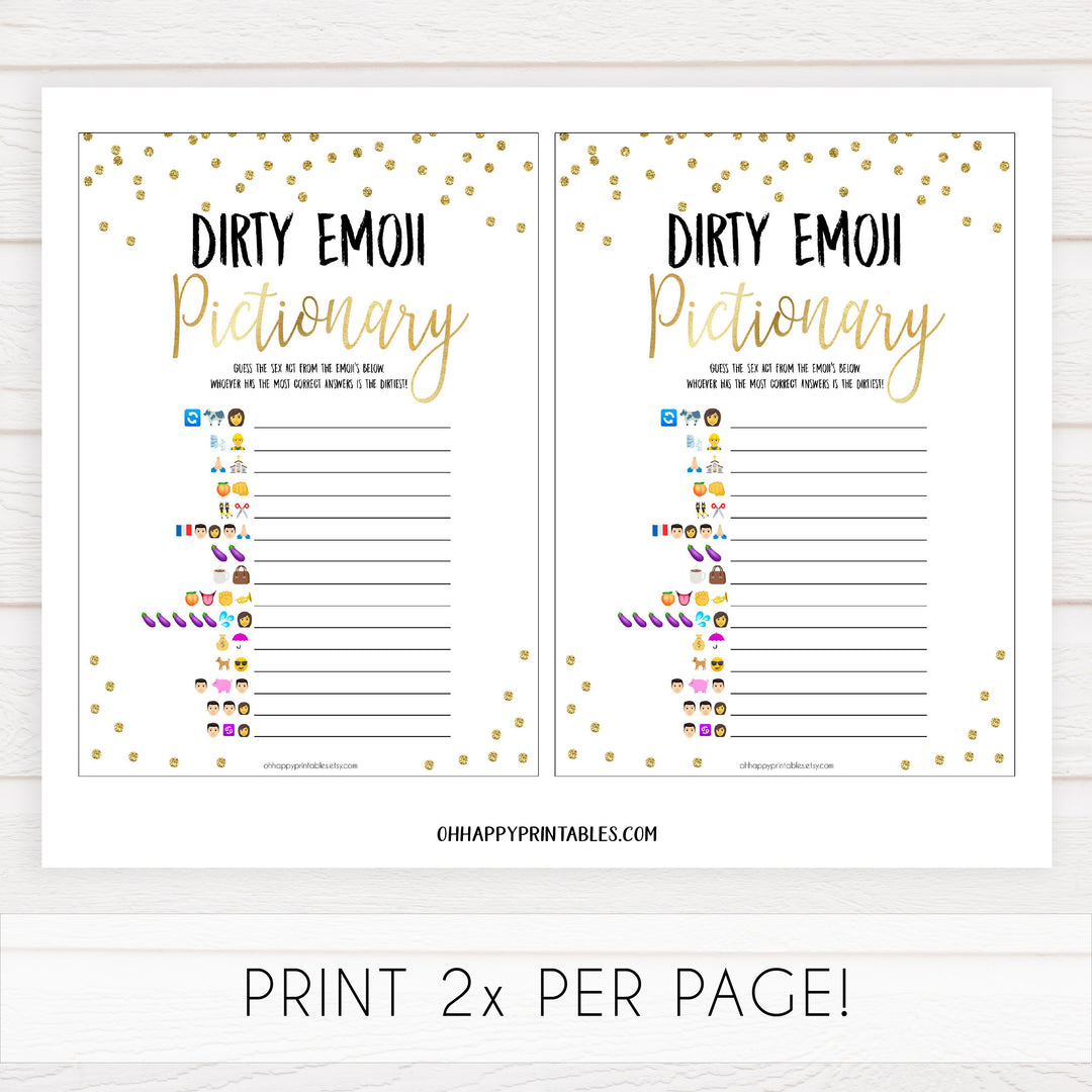 dirty emoji pictionary game, printable bachelorette games, adult birthday games, dirty emoji game,